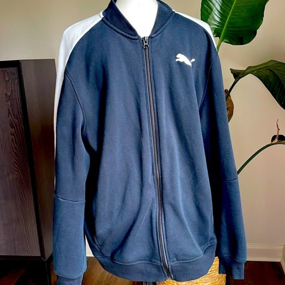 Puma Men’s Full Zip Track Athletic Jacket Black Size  Large